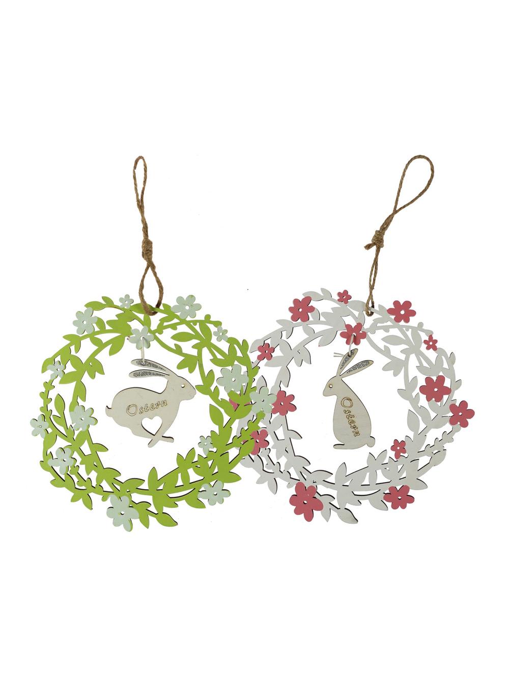 Drewniany wieniec z króliczkiem - FSC 100%
