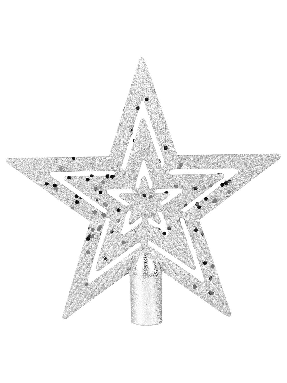 Szpic choinkowy - gwiazda srebrna