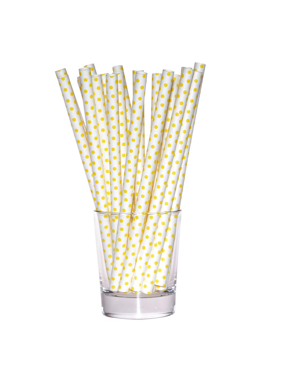 Słomki papierowe jumbo 10 mm żółte (144 szt.) - FSC Mix Credit