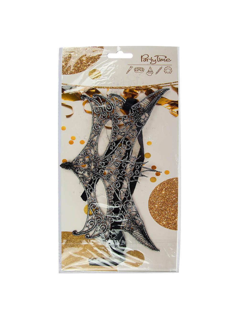 Subtelna maska koronkowa glamour srebrna