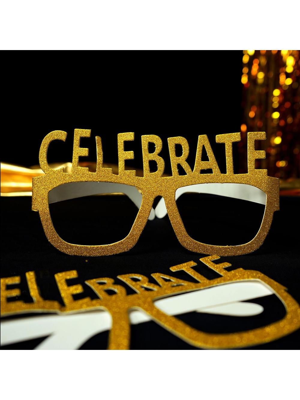 Papierowe okulary brokatowe Celebrate (4 szt.)