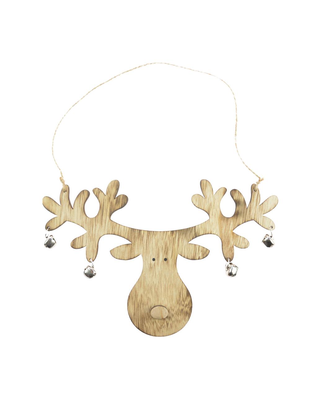 Renifer z dzwoneczkami - zawieszka - FSC 100%