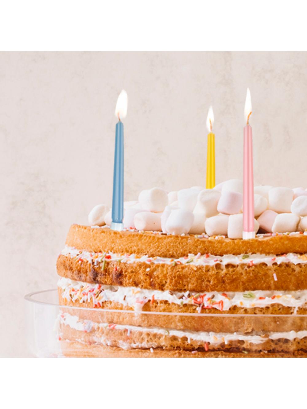 Świeczki ryflowane - dekoracja ciasta (6 szt.)