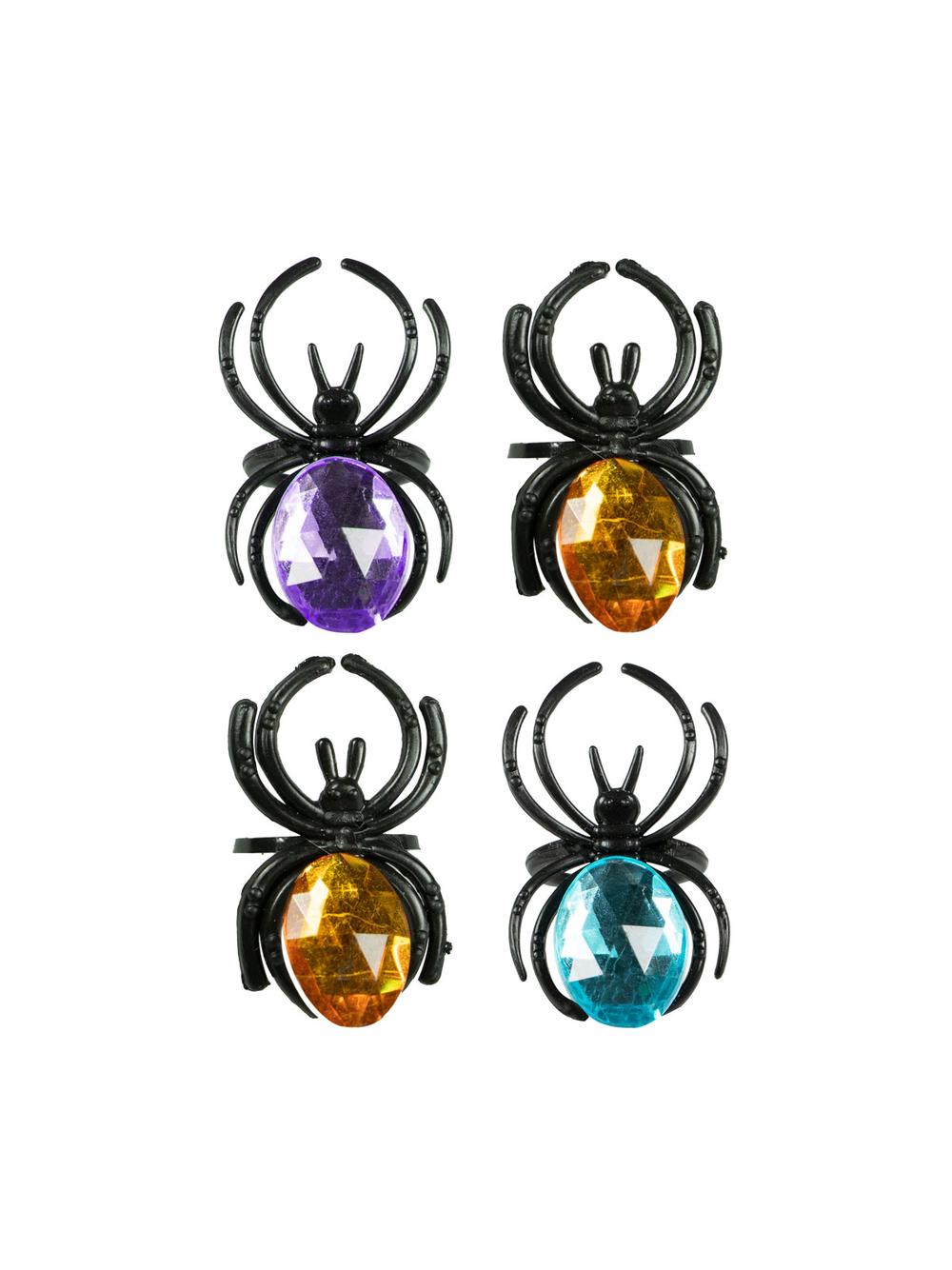Halloweenowe pierścionki - pająki (4 szt.)