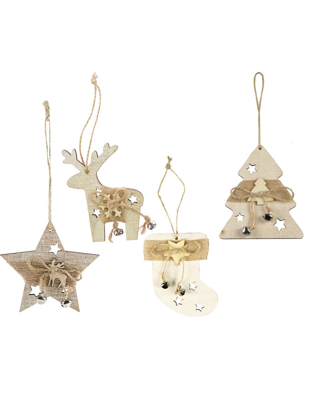 Drewniana zawieszka z dzwoneczkami