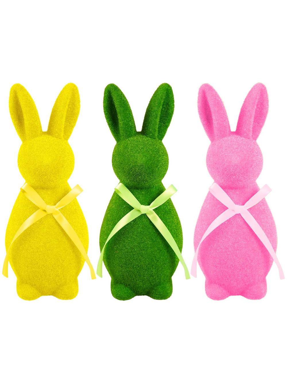 Zajączek flokowany - z kokardką