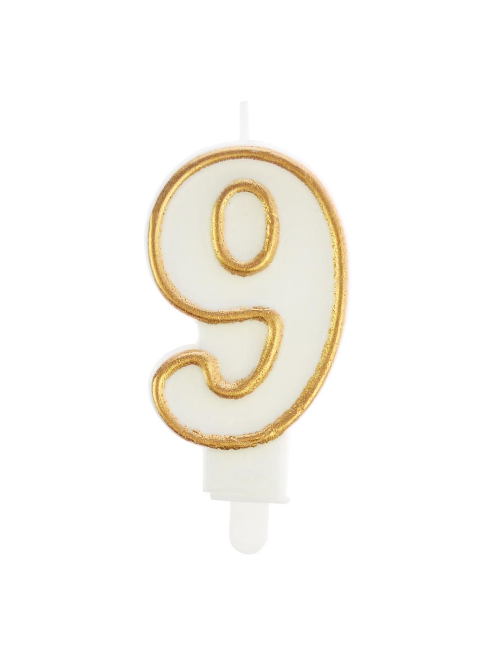 Świeczka cyferka nr 9 złota