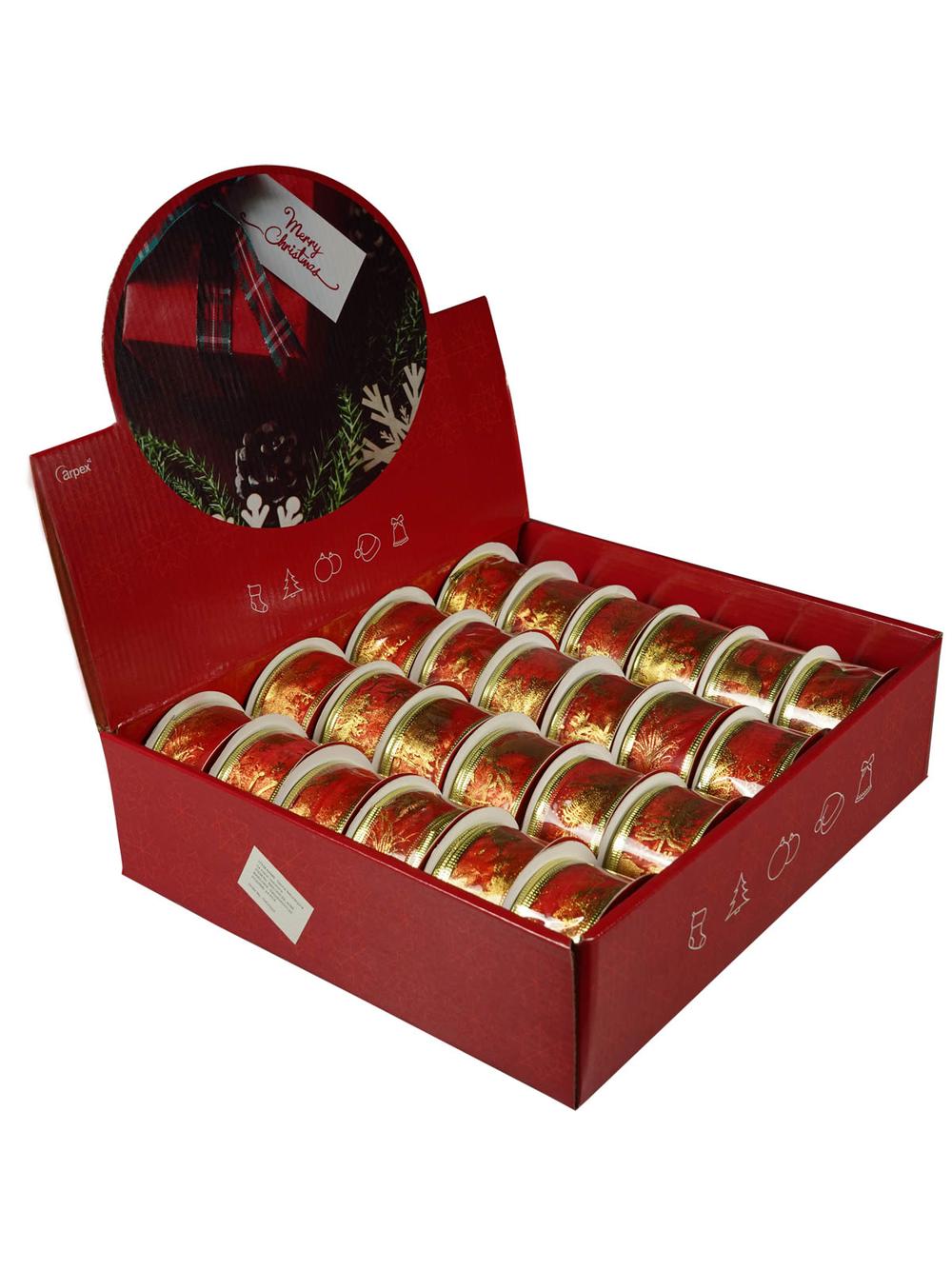 Taśma dekoracyjna na szpuli czerwona