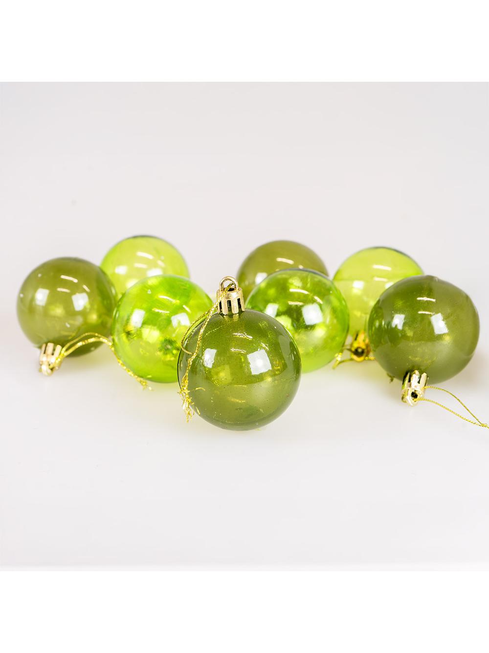 Zestaw bombek transparentnych (8 szt.) - zielone