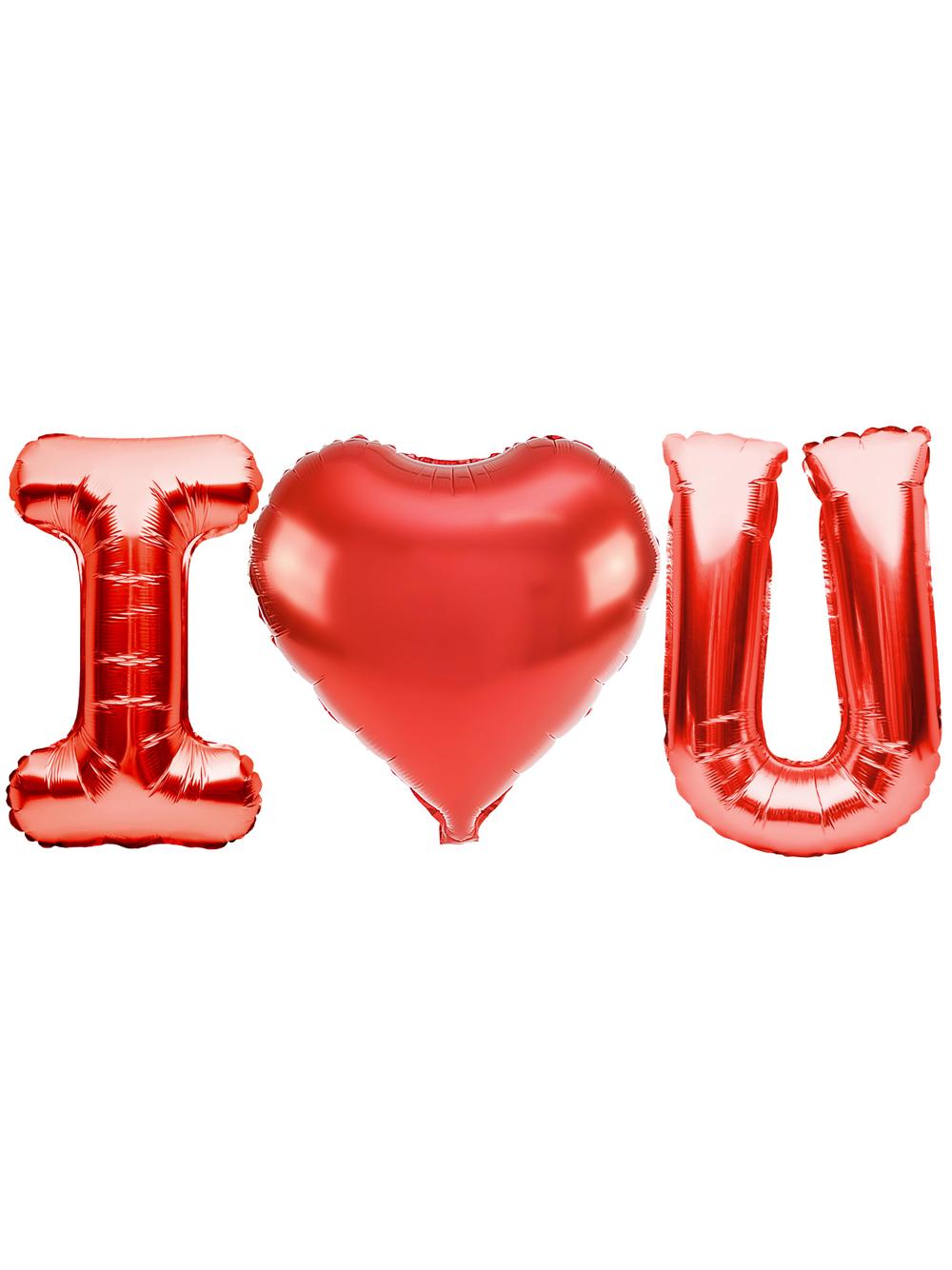 Balon foliowy napis - I <3 you