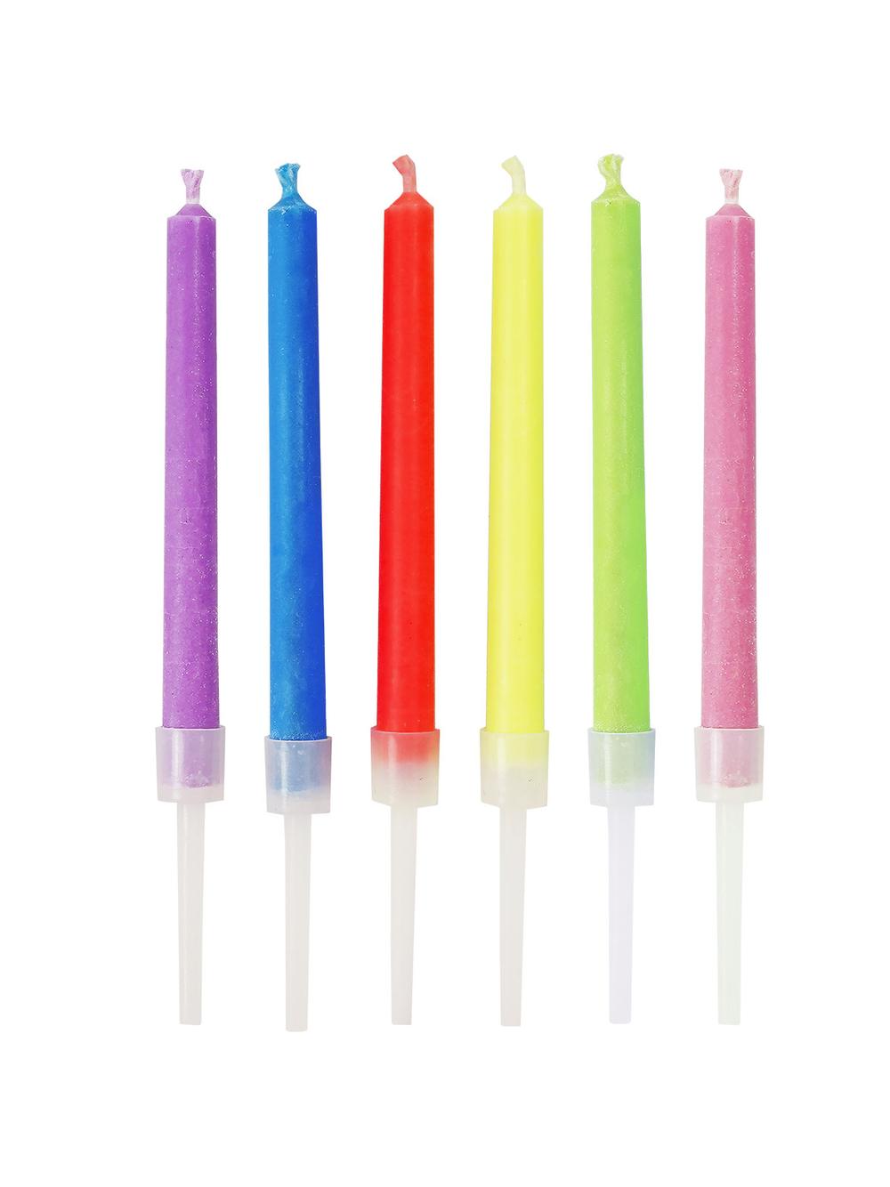 Świeczki urodzinowe z kolorowym płomieniem (6 szt.)