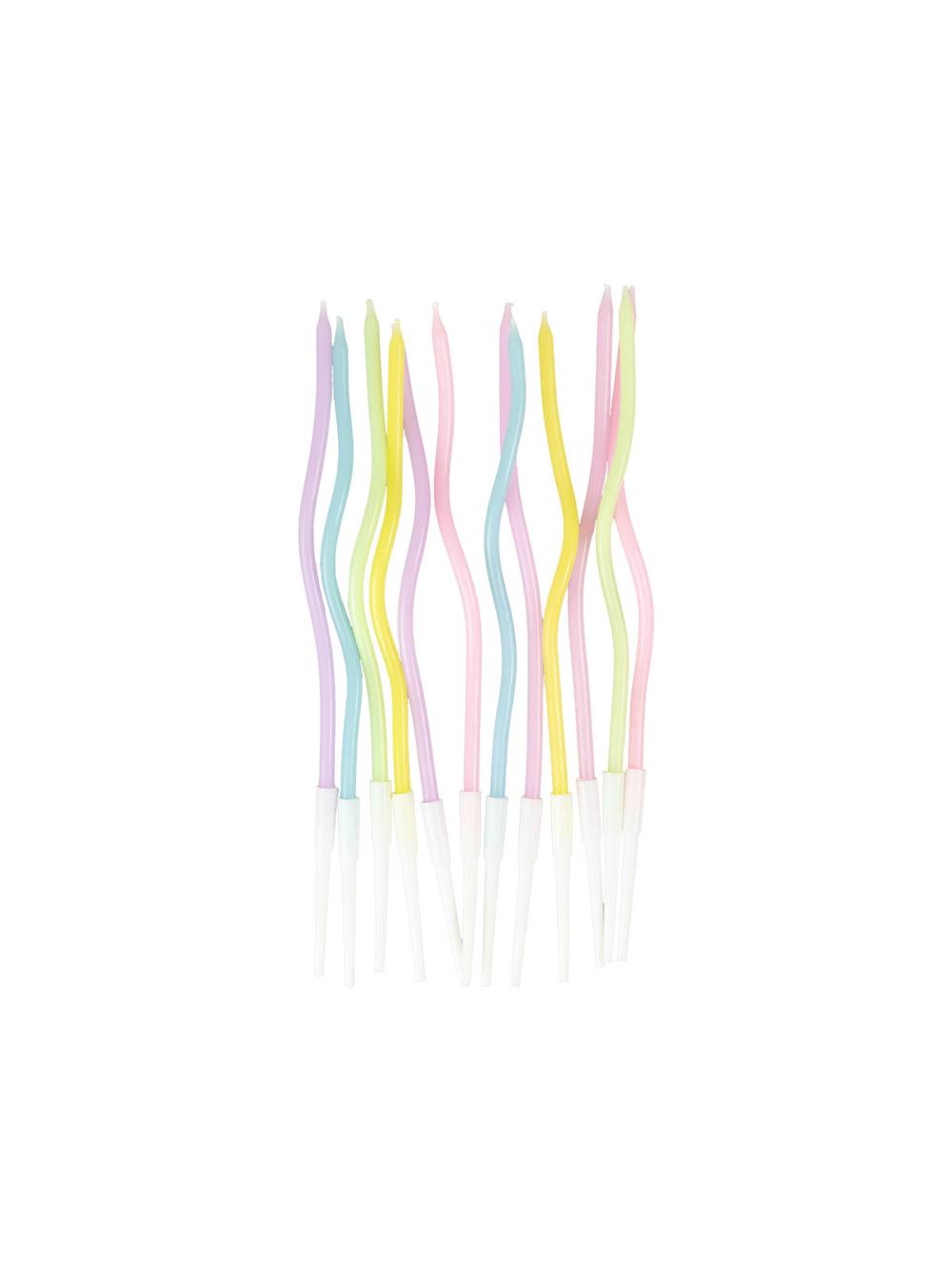 Świeczki zakręcone - pastelowe (12 szt.)