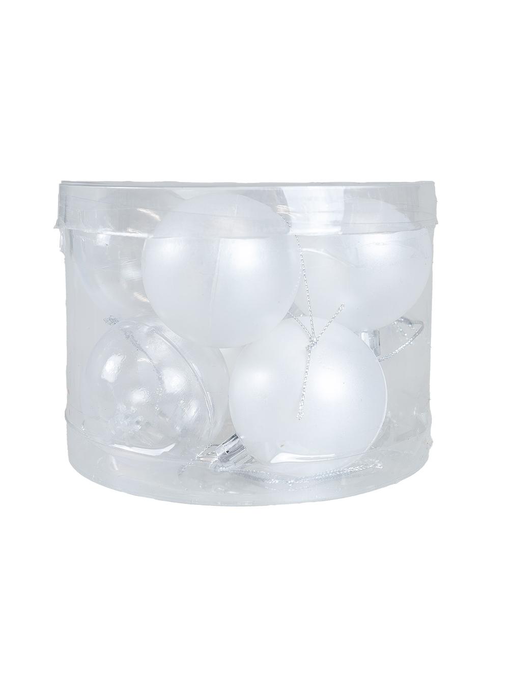 Zestaw bombek transparentnych (8 szt.) - perłowe