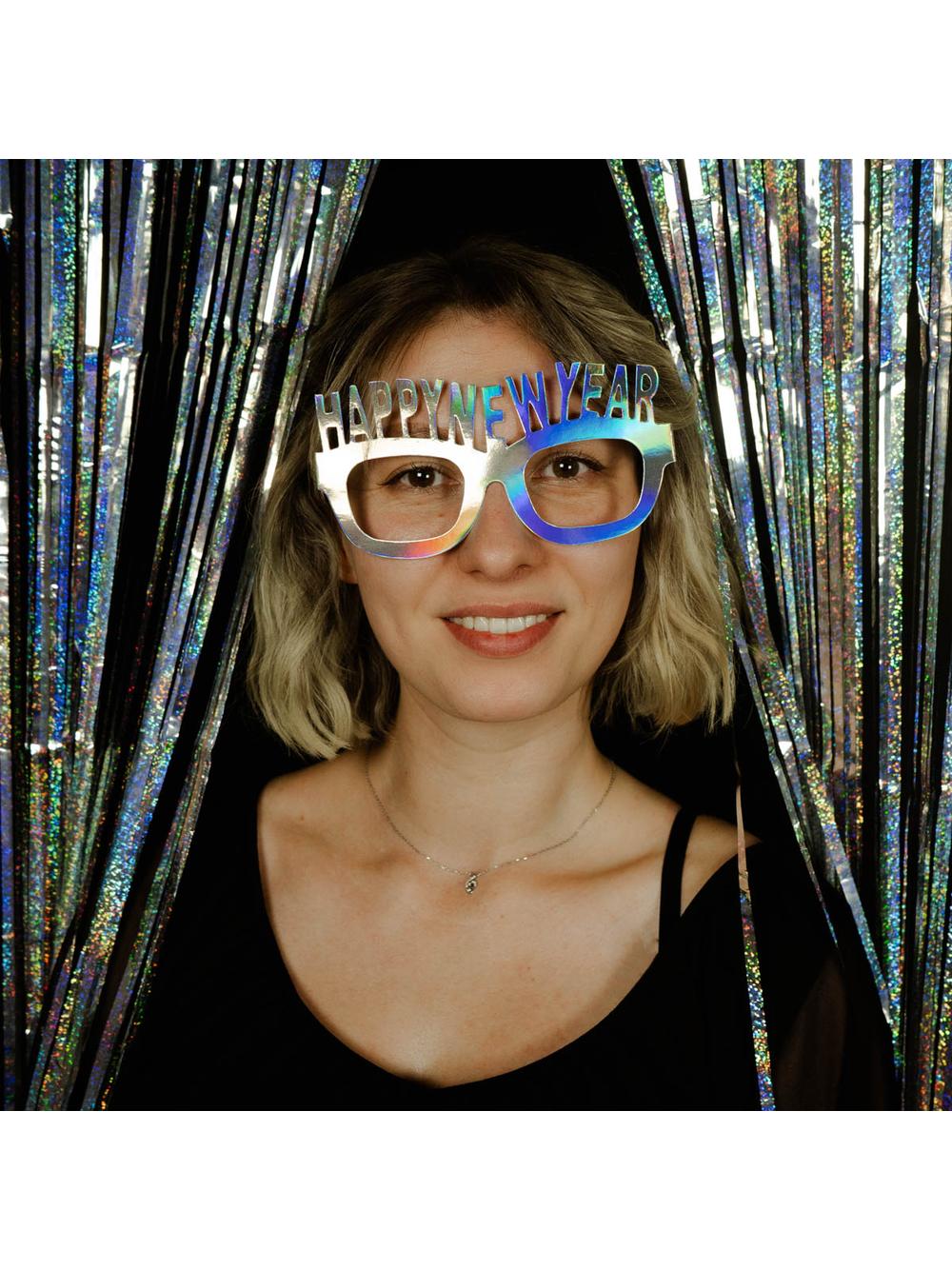 Papierowe okulary Happy New Year (4 szt.) - FSC Mix Credit