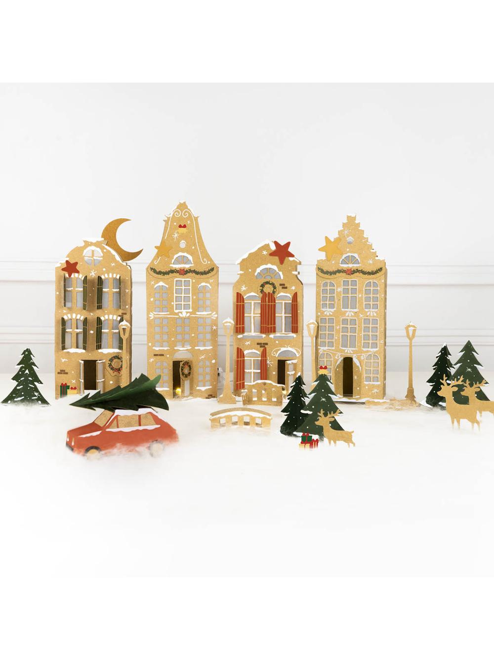 Świąteczne domki DIY (z lampkami LED i markerem)