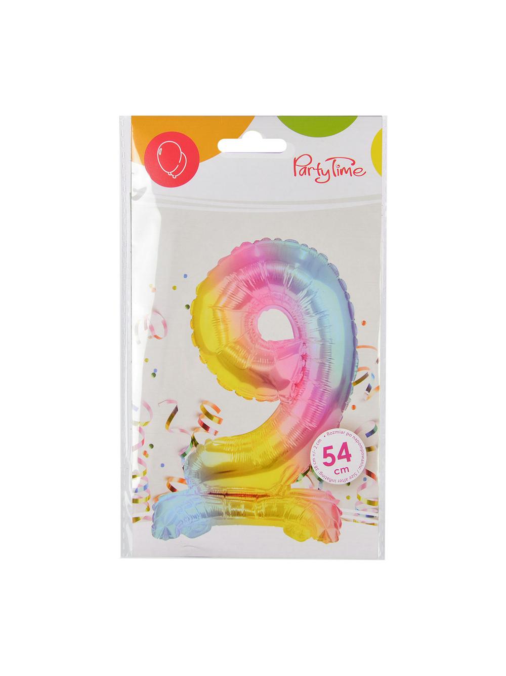 Balon foliowy cyferka stojący nr 9