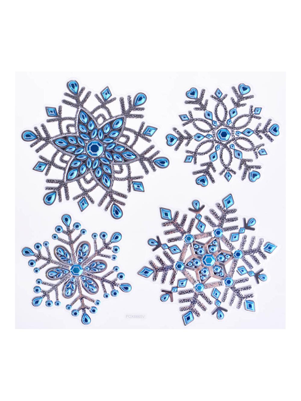 Srebrzyste śnieżynki samoprzylepne