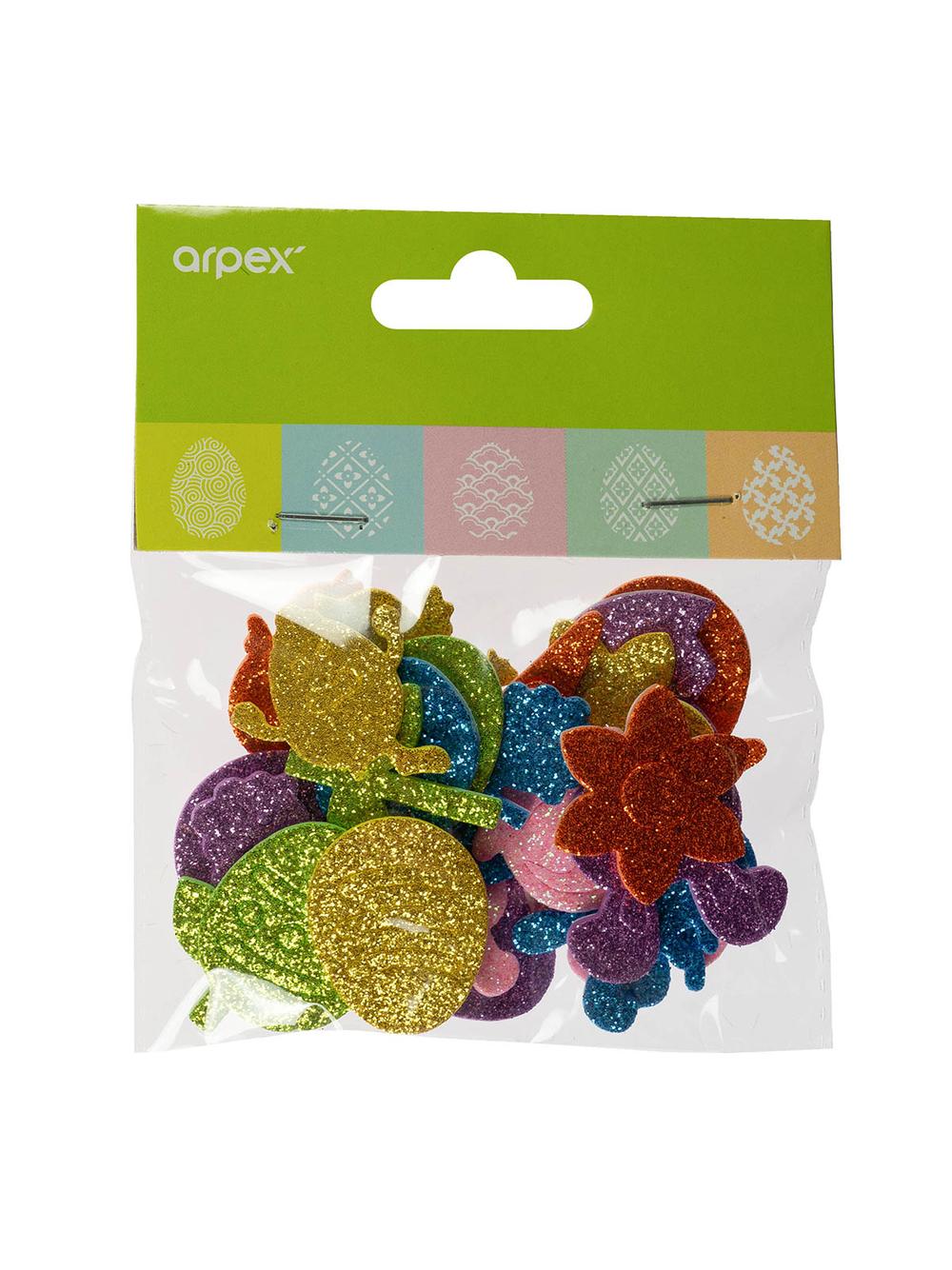 Brokatowe naklejki - wielkanocne kształty z pianki