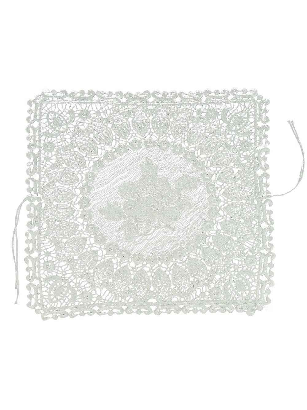 Ażurowa serweta na koszyczek (kwadratowa) - z tasiemkami do wiązania