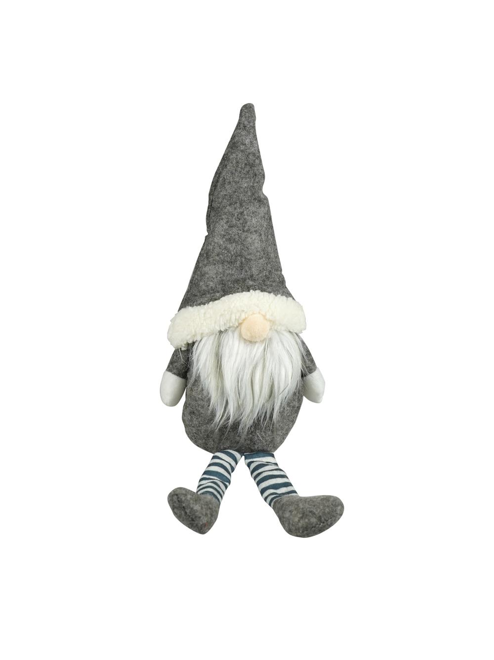 Skrzat z getrami w paski siedzący - szary