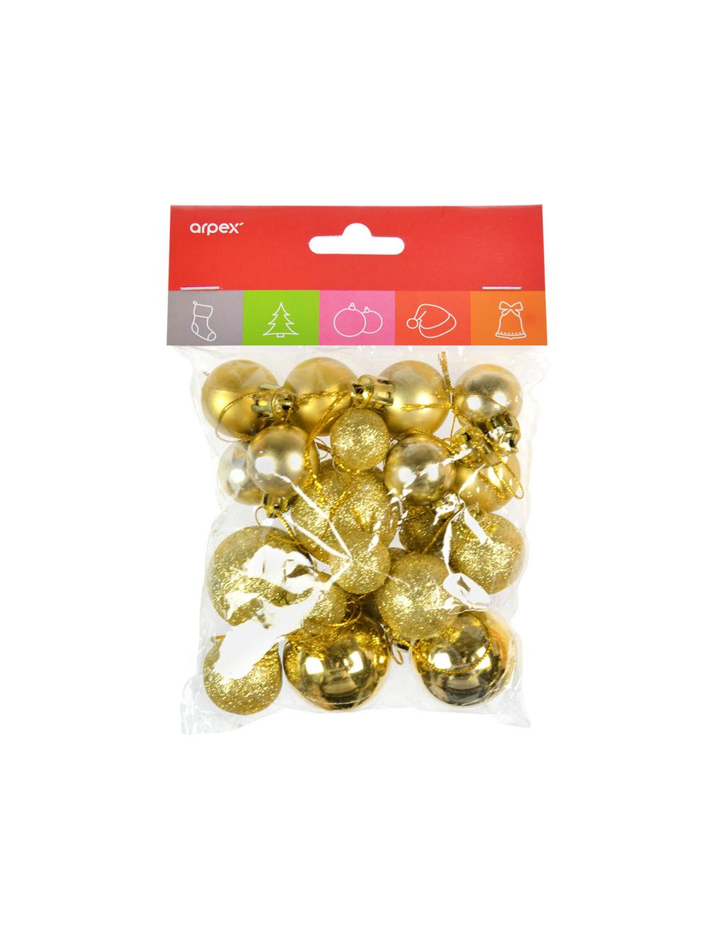 Komplet bombek dekorowanych - mix rozmiarów złoty