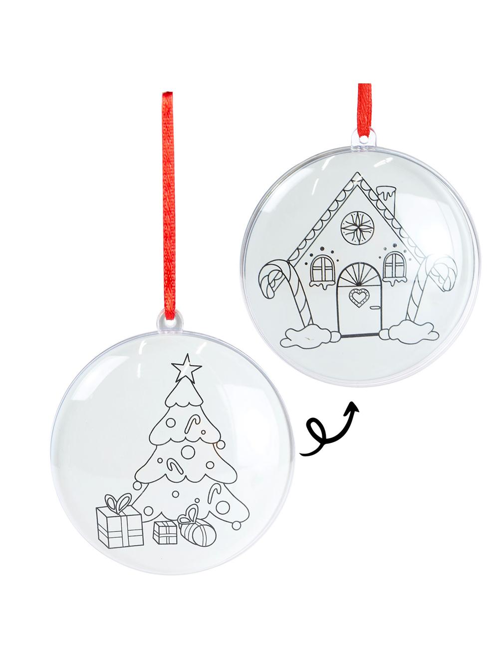 Zestaw zrób to sam z otwieraną bombką i kolorowanką