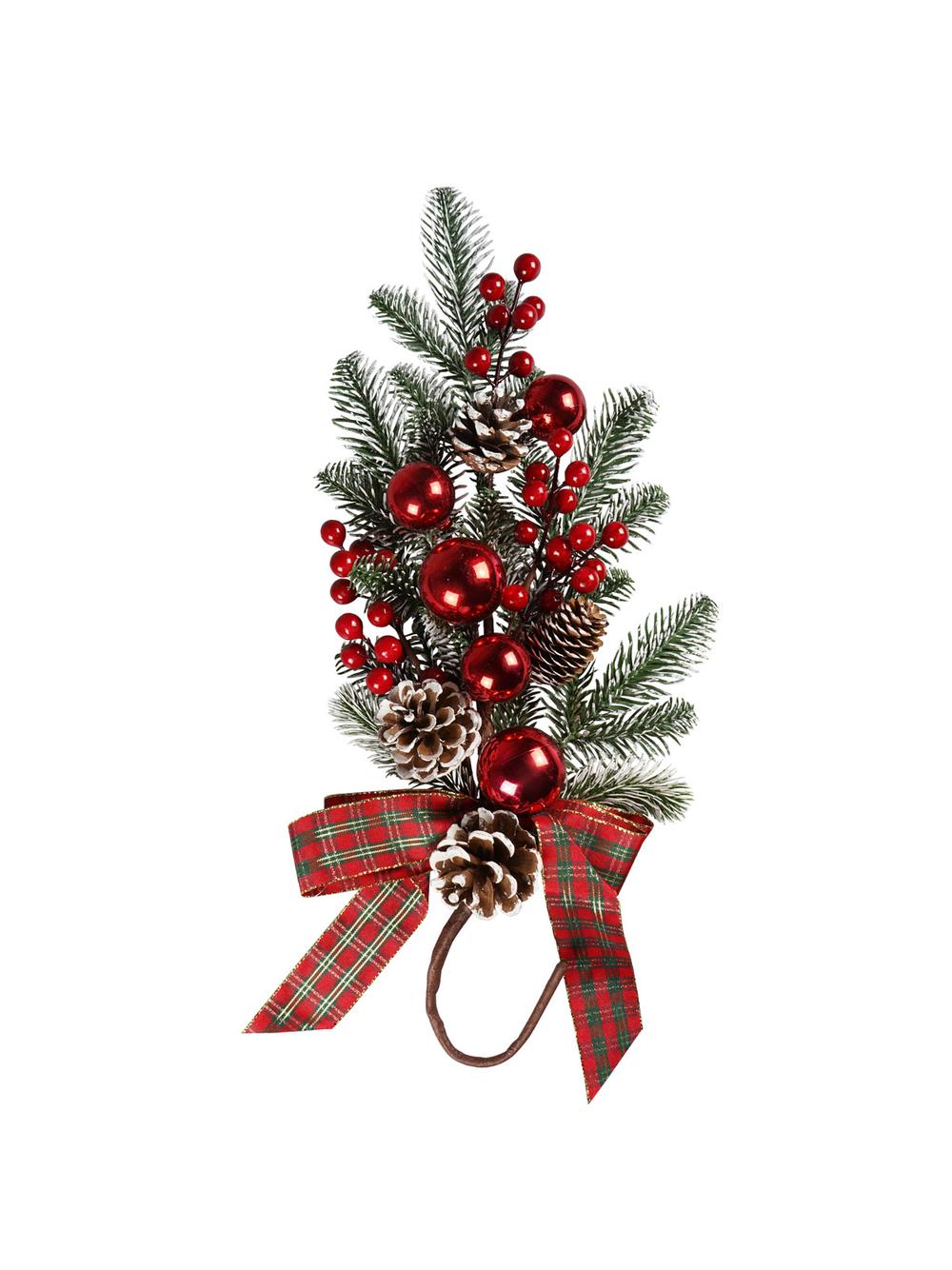 Stroik wiszący z kokardą w kratę