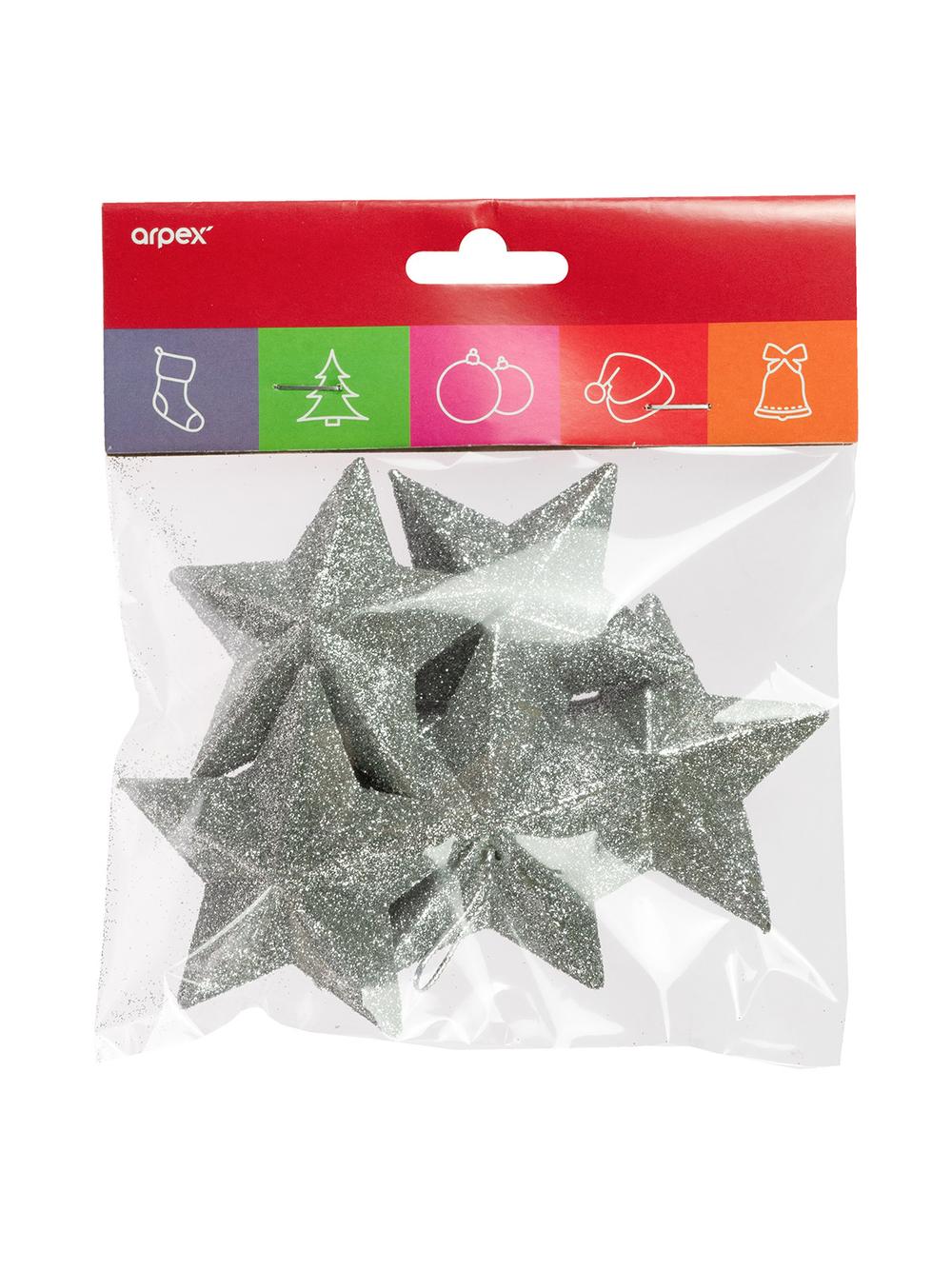 Gwiazdki brokat srebrne (6 szt.)