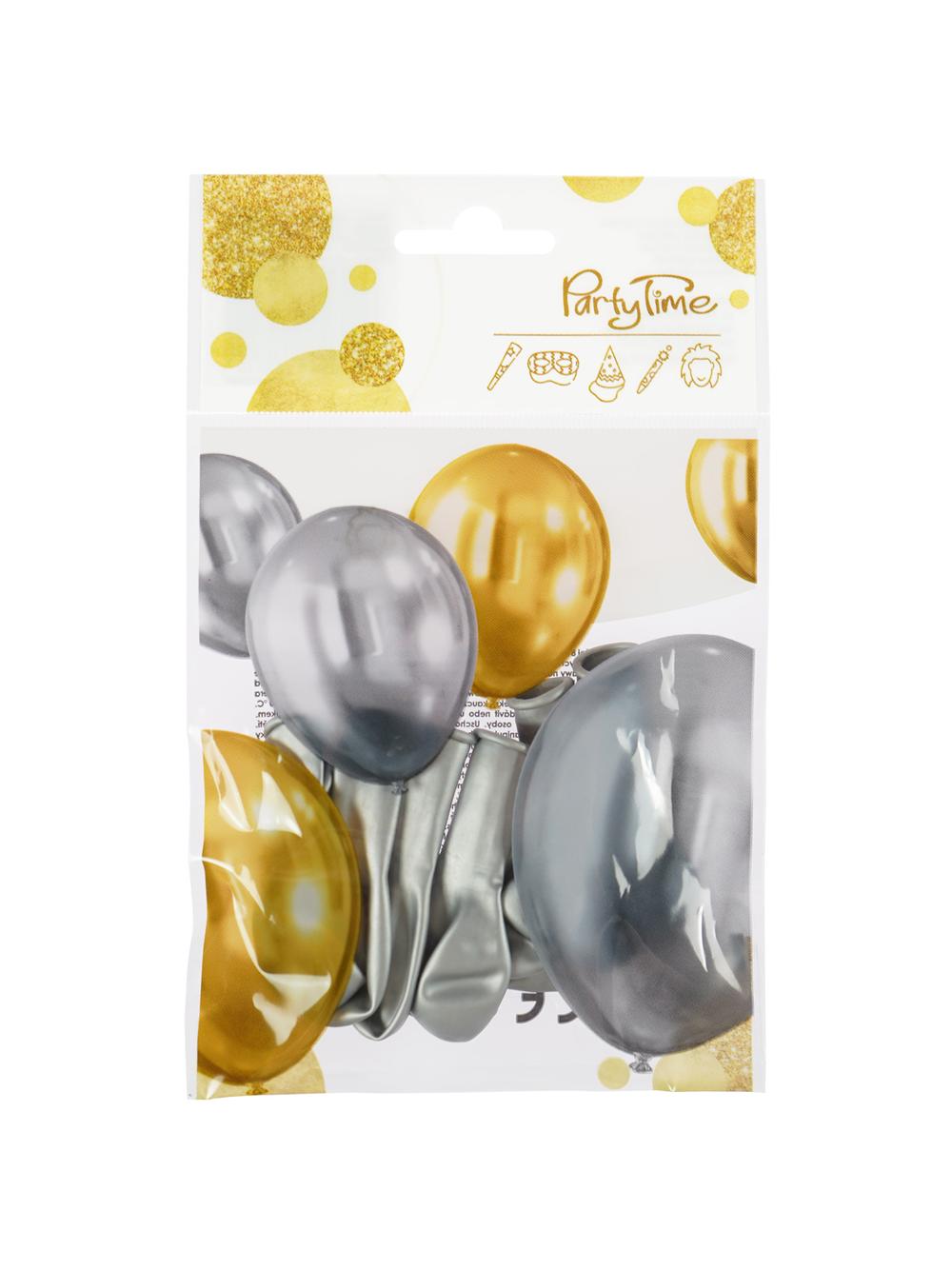 Balony mini - Celebrate! Efekt chromu (8 szt.) srebrne