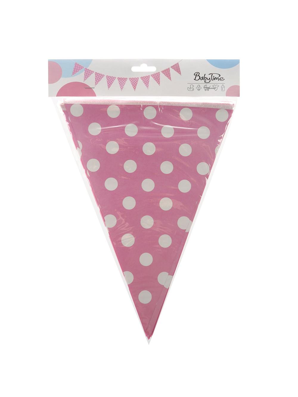 Girlanda kropki - różowa