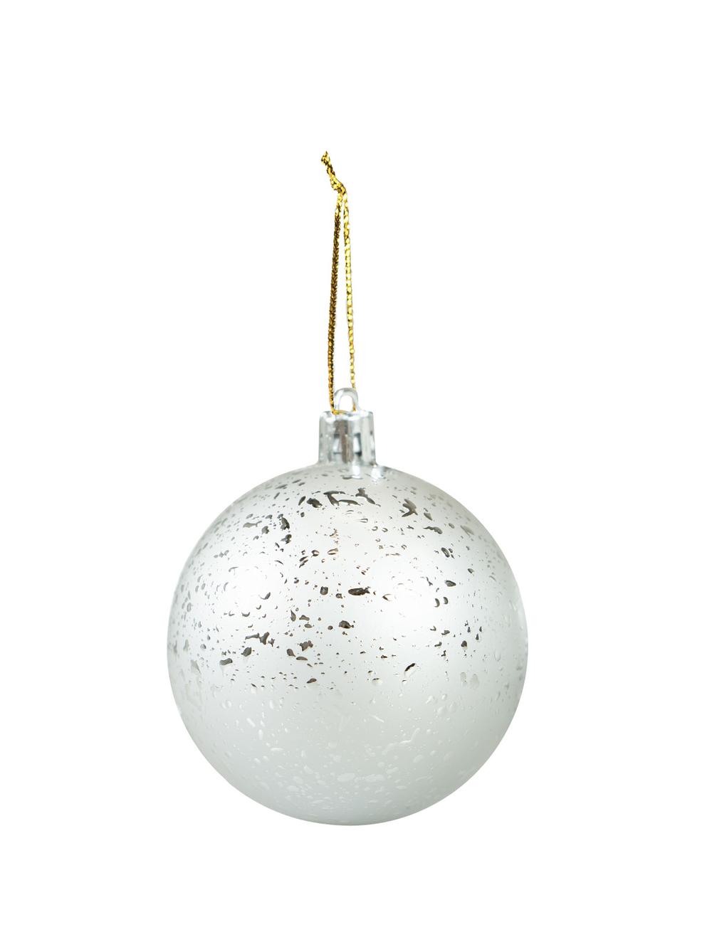 Zestaw bombek z efektem rosy (4 szt.) - srebrny