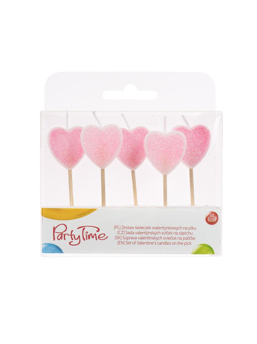 Zestaw świeczek walentynkowych na piku (5 szt.)
