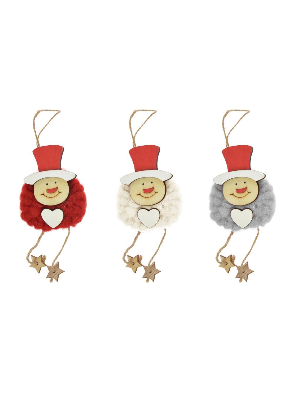 Drewniana zawieszka z wełną