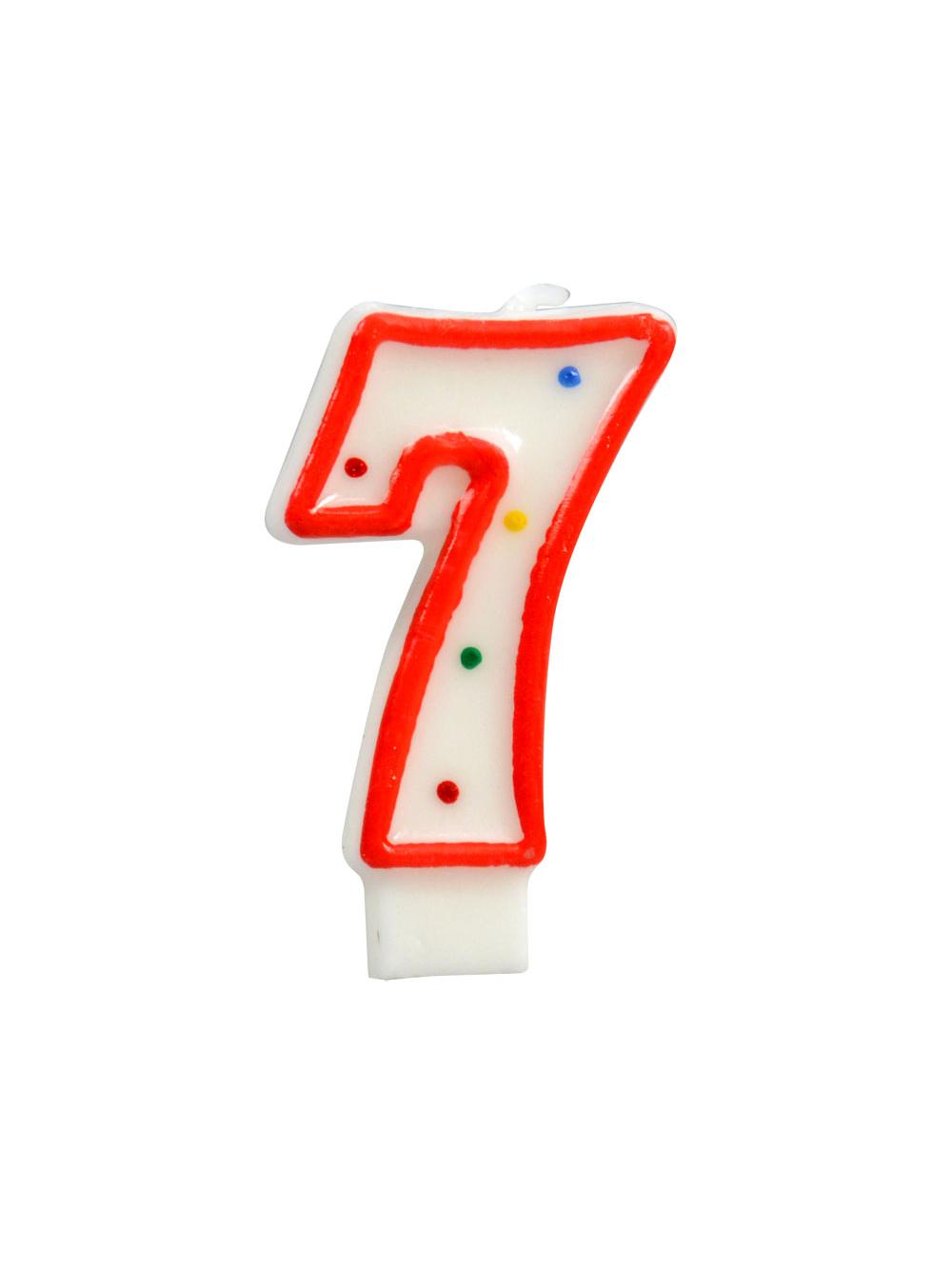 Świeczka cyferka - kropki nr 7