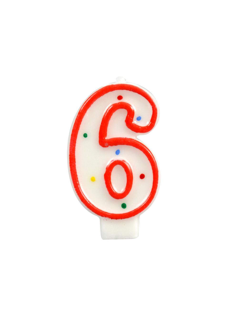 Świeczka cyferka - kropki nr 6