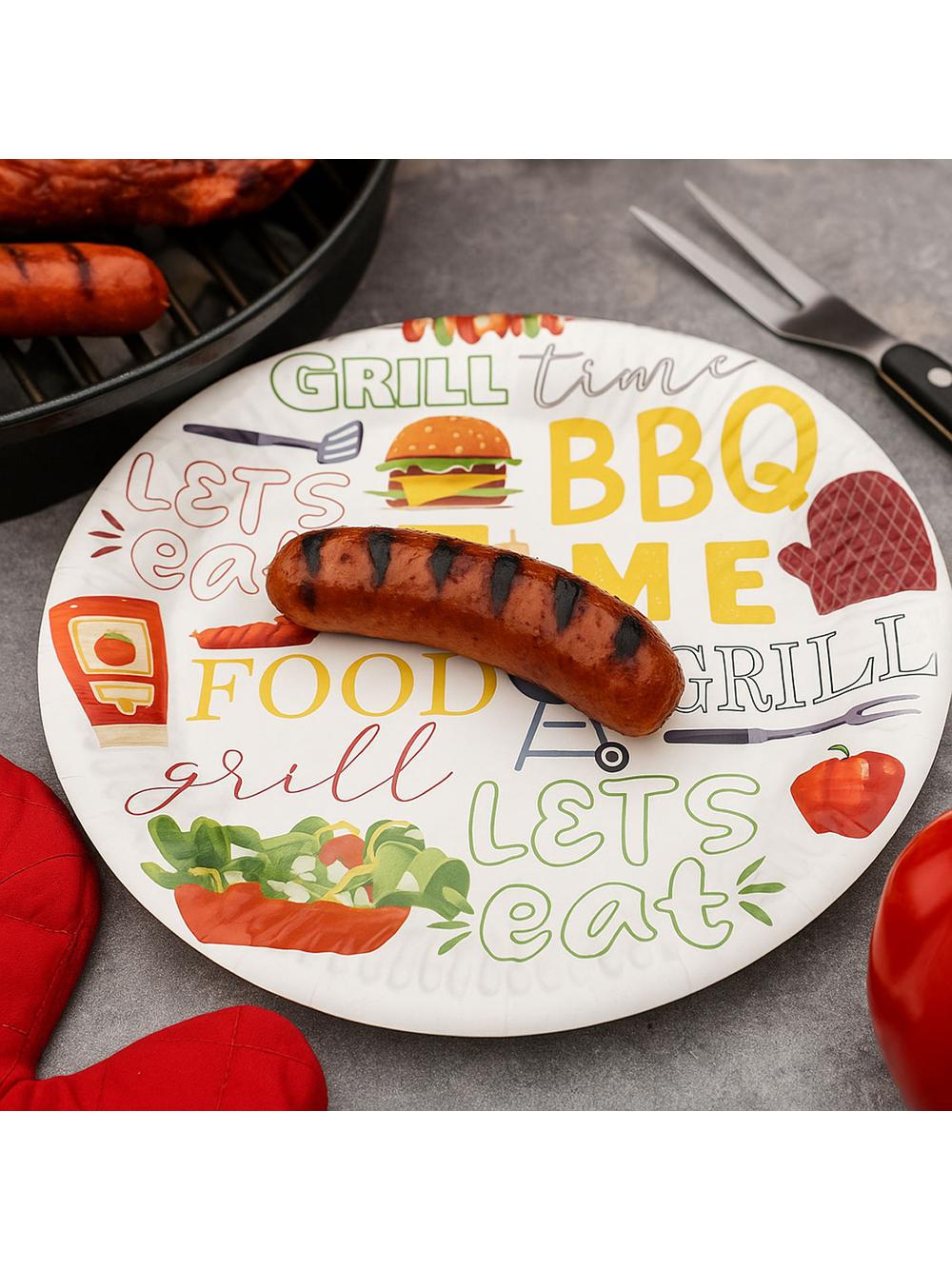 Talerze papierowe - Grill Time (8 szt.) - FSC Mix Credit