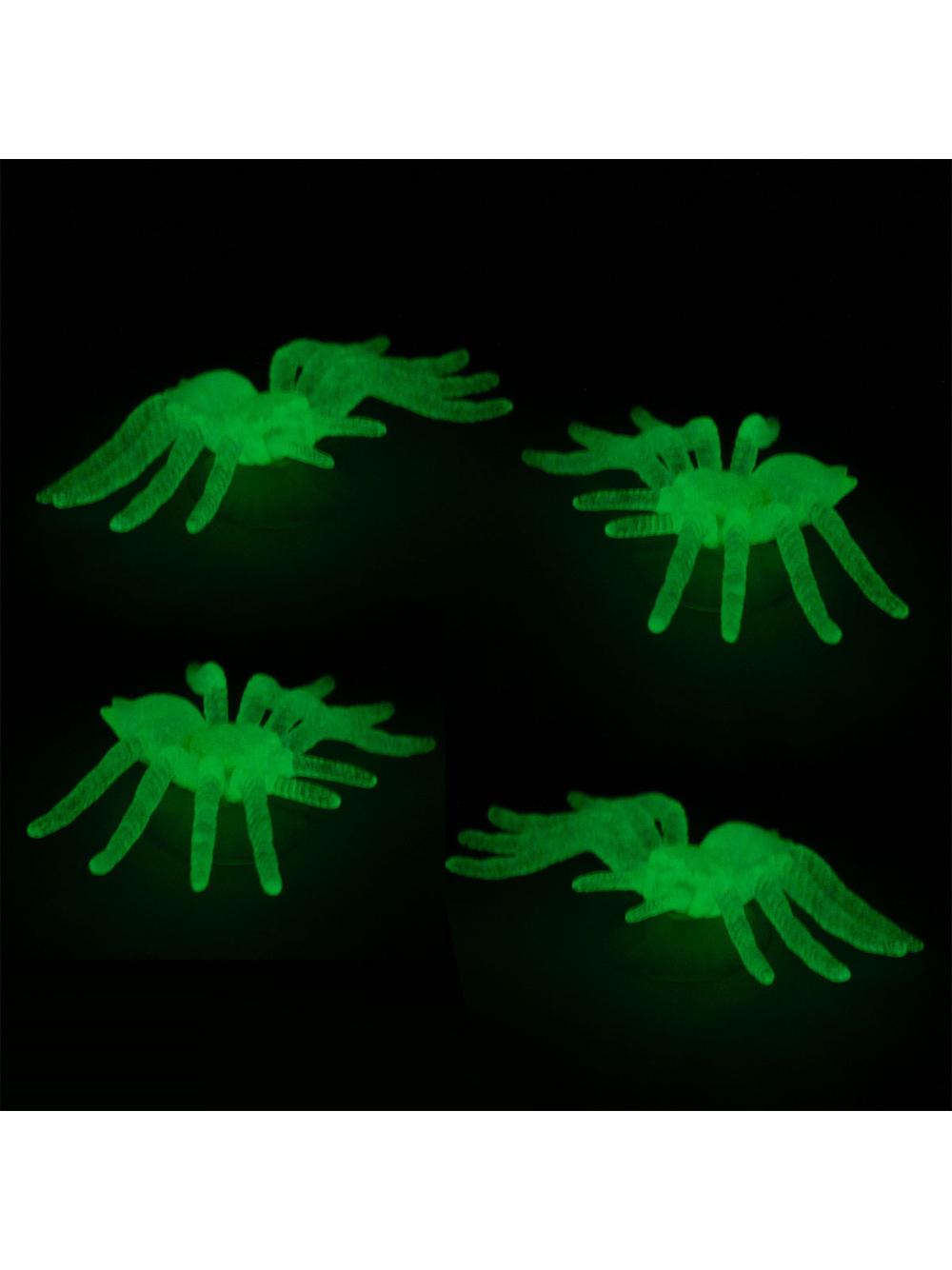 Świecące w ciemności pająki z przyssawką (2 szt.)