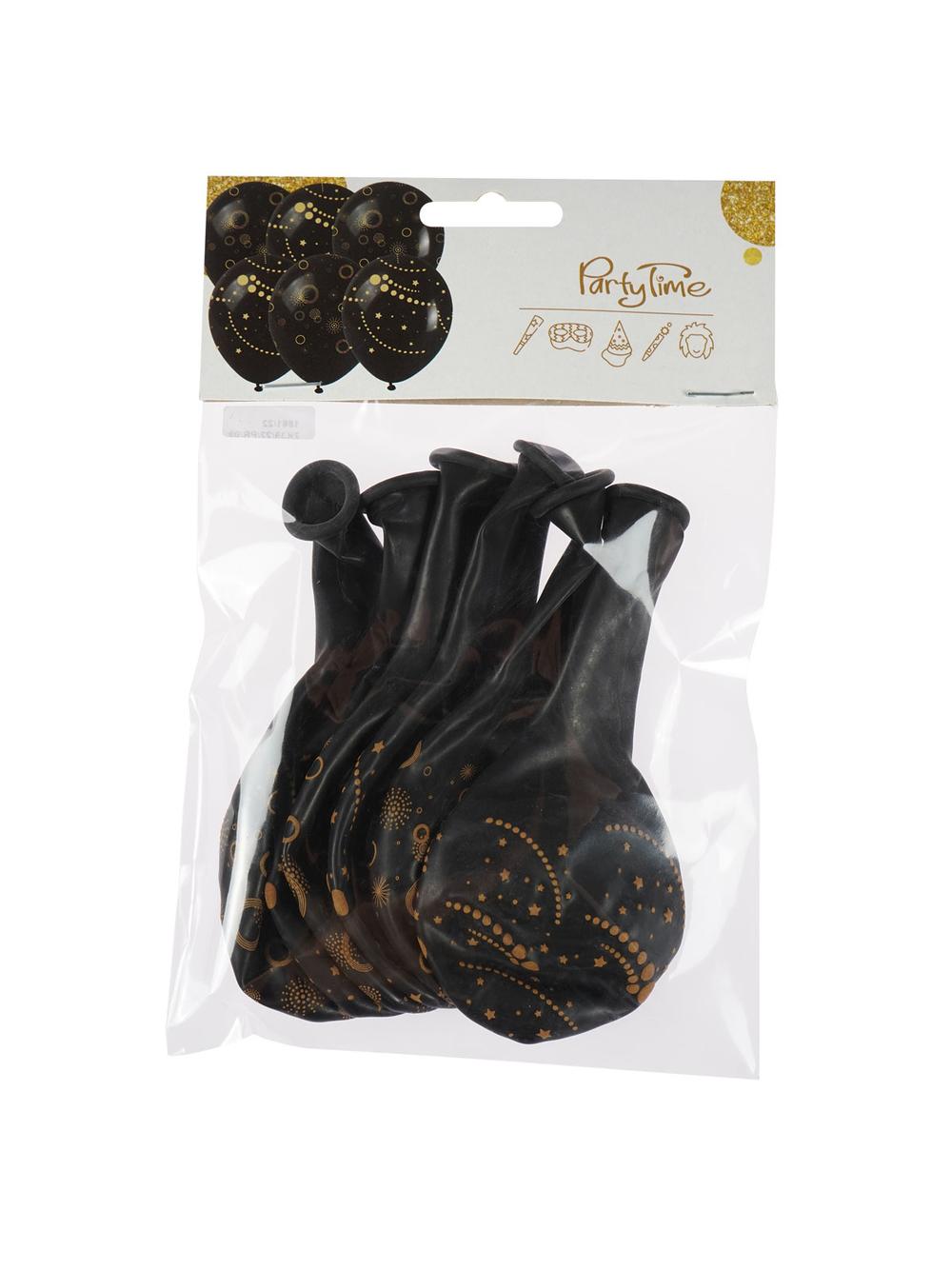 Balony okazjonalne ze złotym nadrukiem (6 szt.)