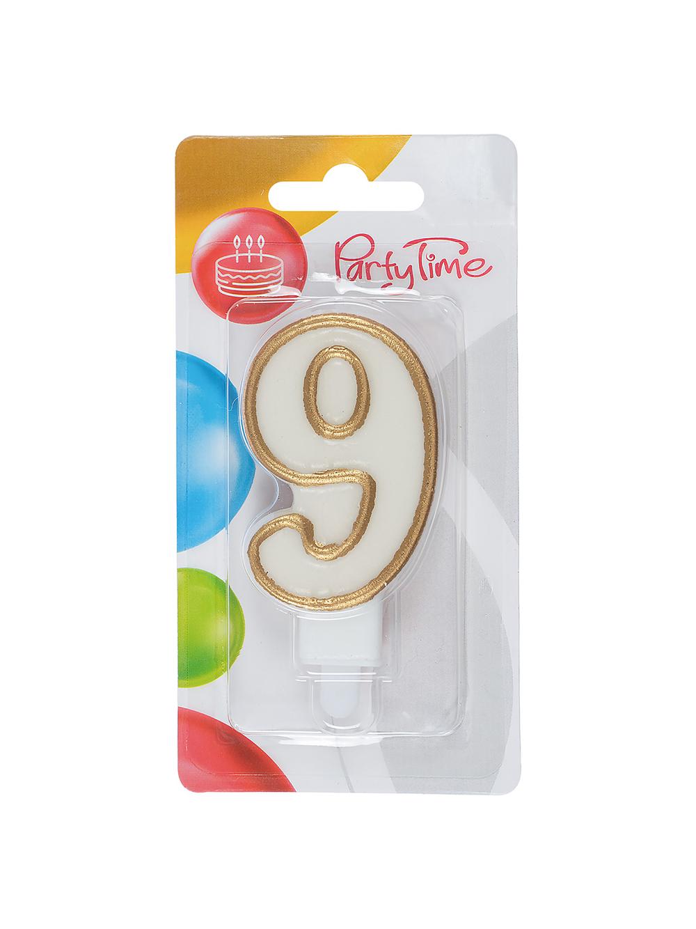 Świeczka cyferka nr 9 złota