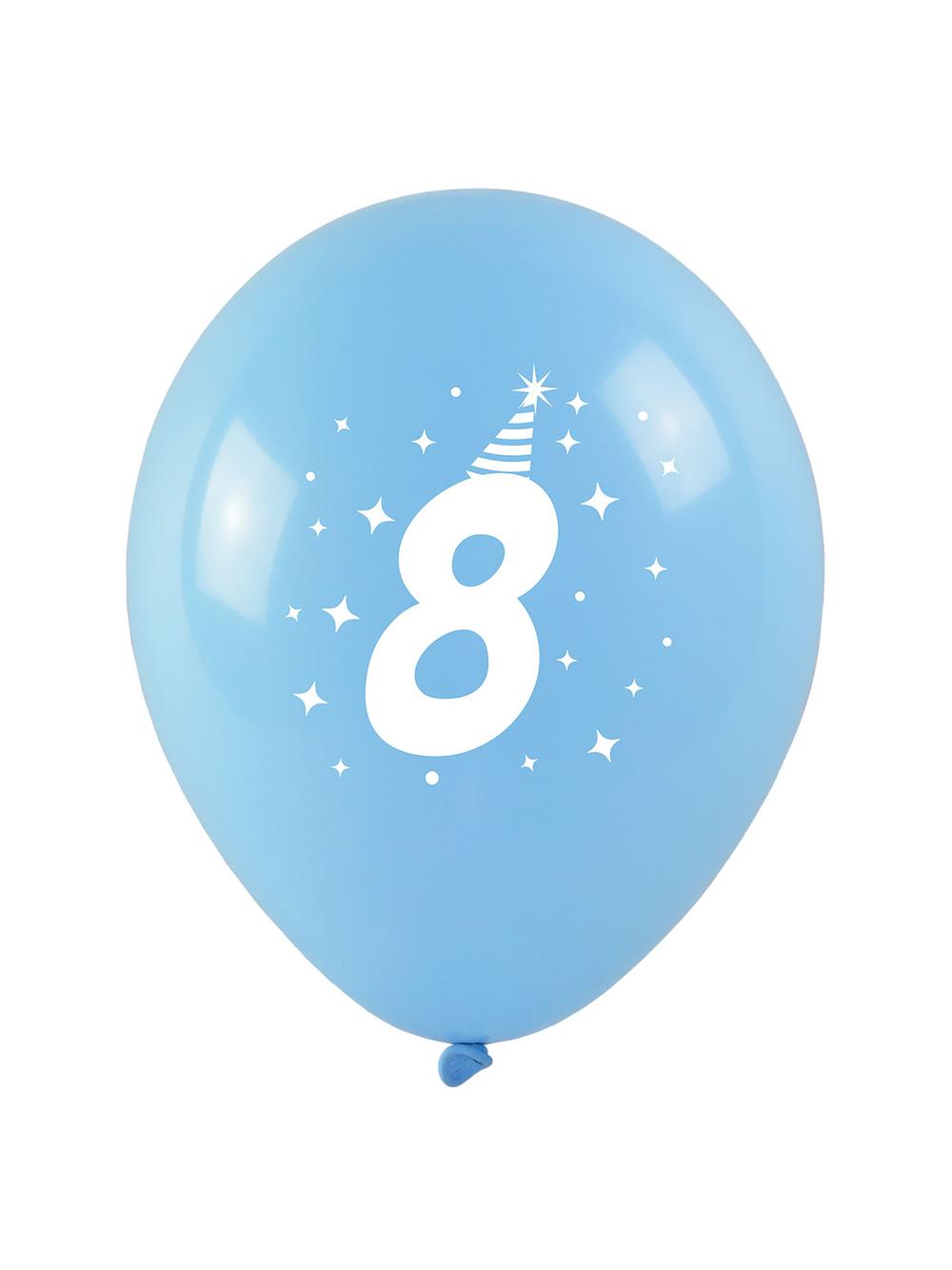 Balony z nadrukiem cyferki - 8 (3 szt.)