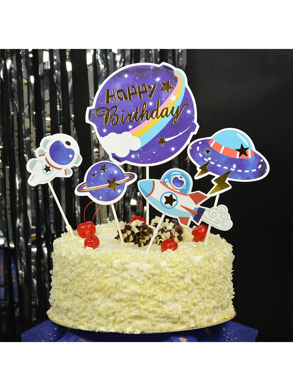 Dekoracja tortu - Galaxy (5 szt.)