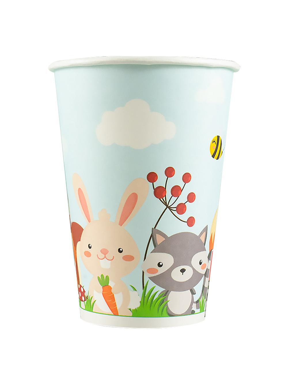 Kubki papierowe - Leśne zwierzątka (8 szt.)