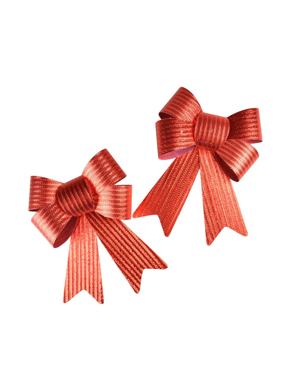Zestaw kokard dekoracyjnych - prążki (2 szt.) czerwonych