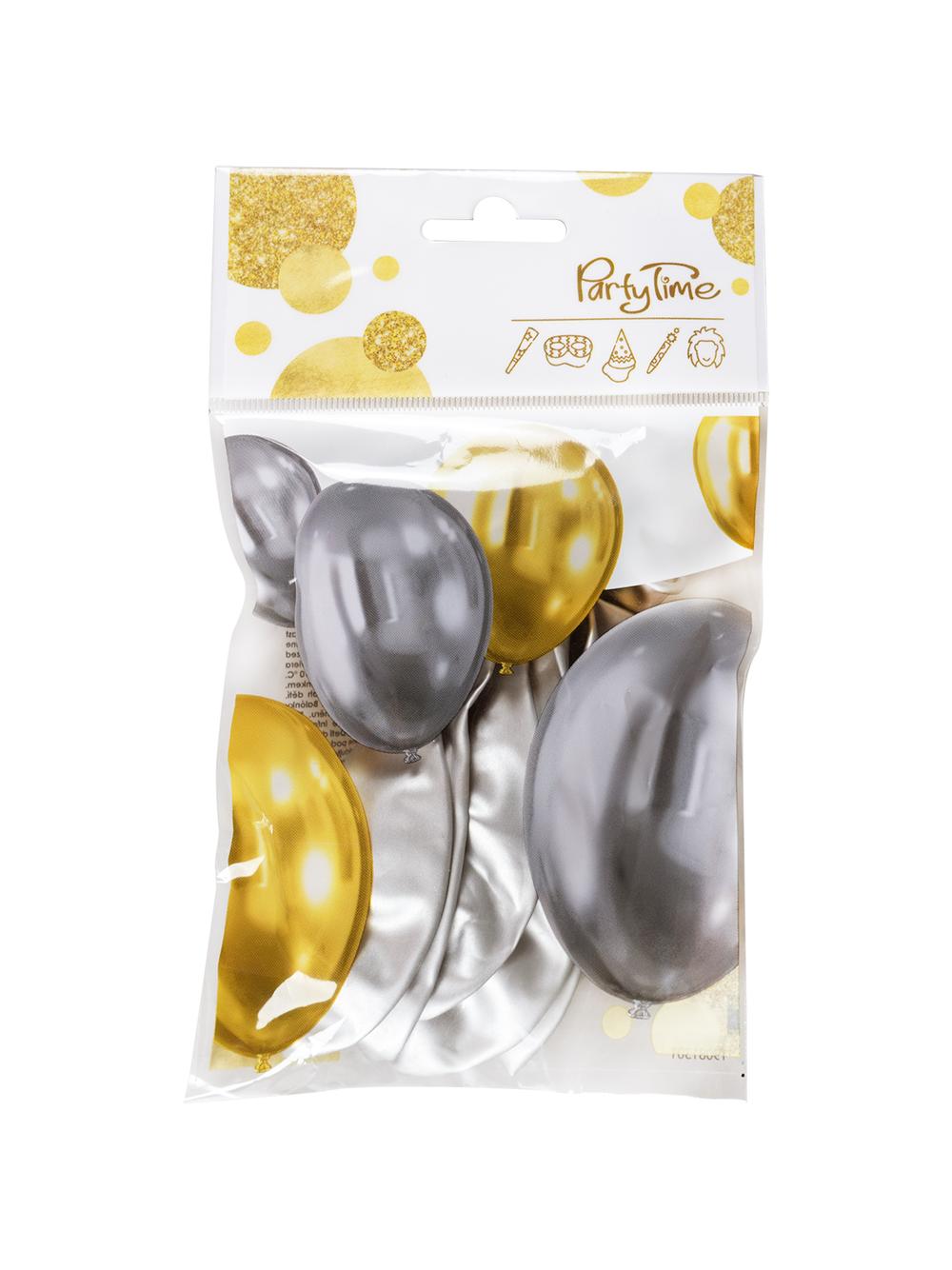 Balony - efekt chromu srebrne (5 szt.)