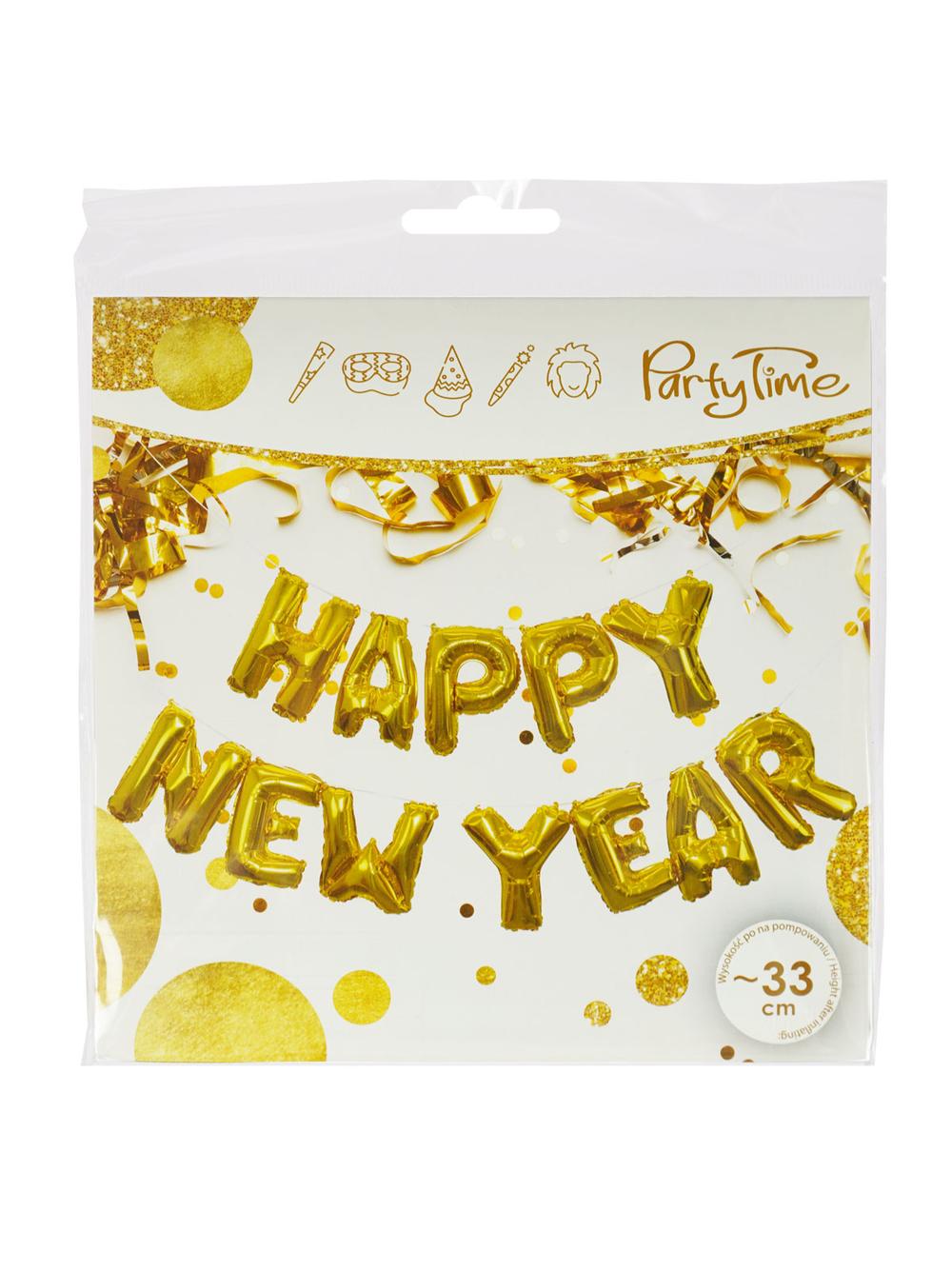 Balony foliowe napis Happy New Year