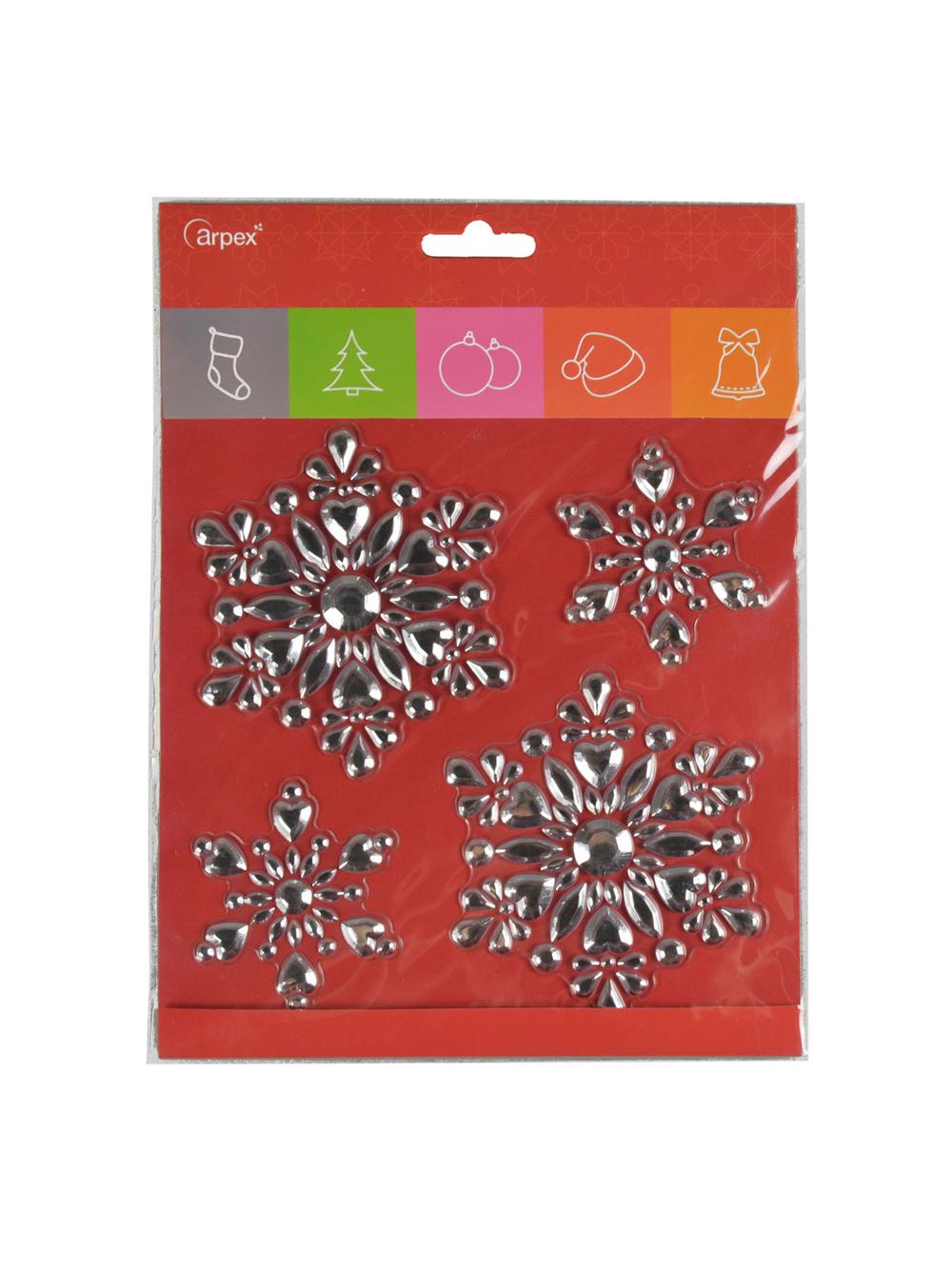 Srebrzyste śnieżynki samoprzylepne