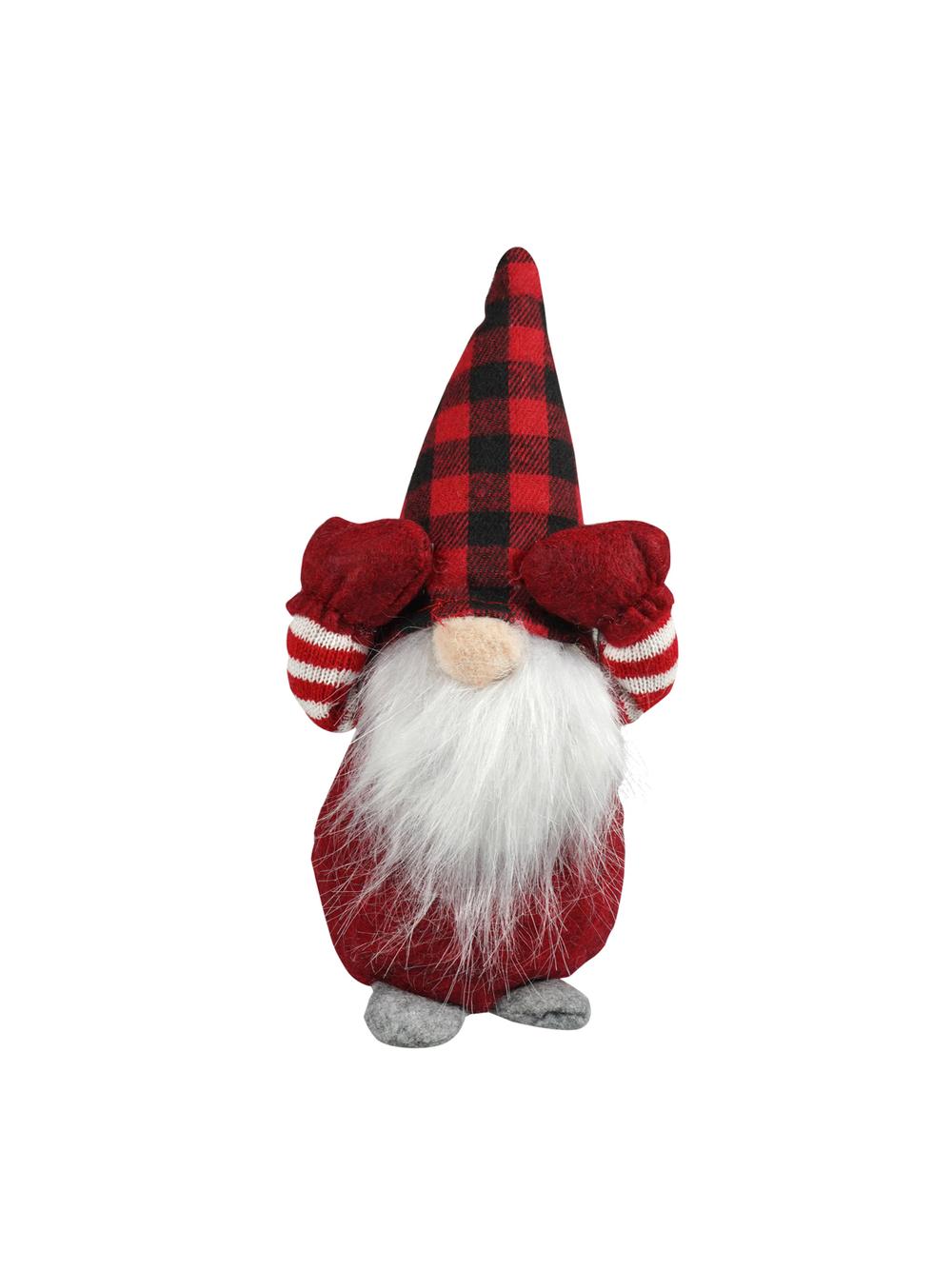 Skrzat w kraciastej czapce - czerwony