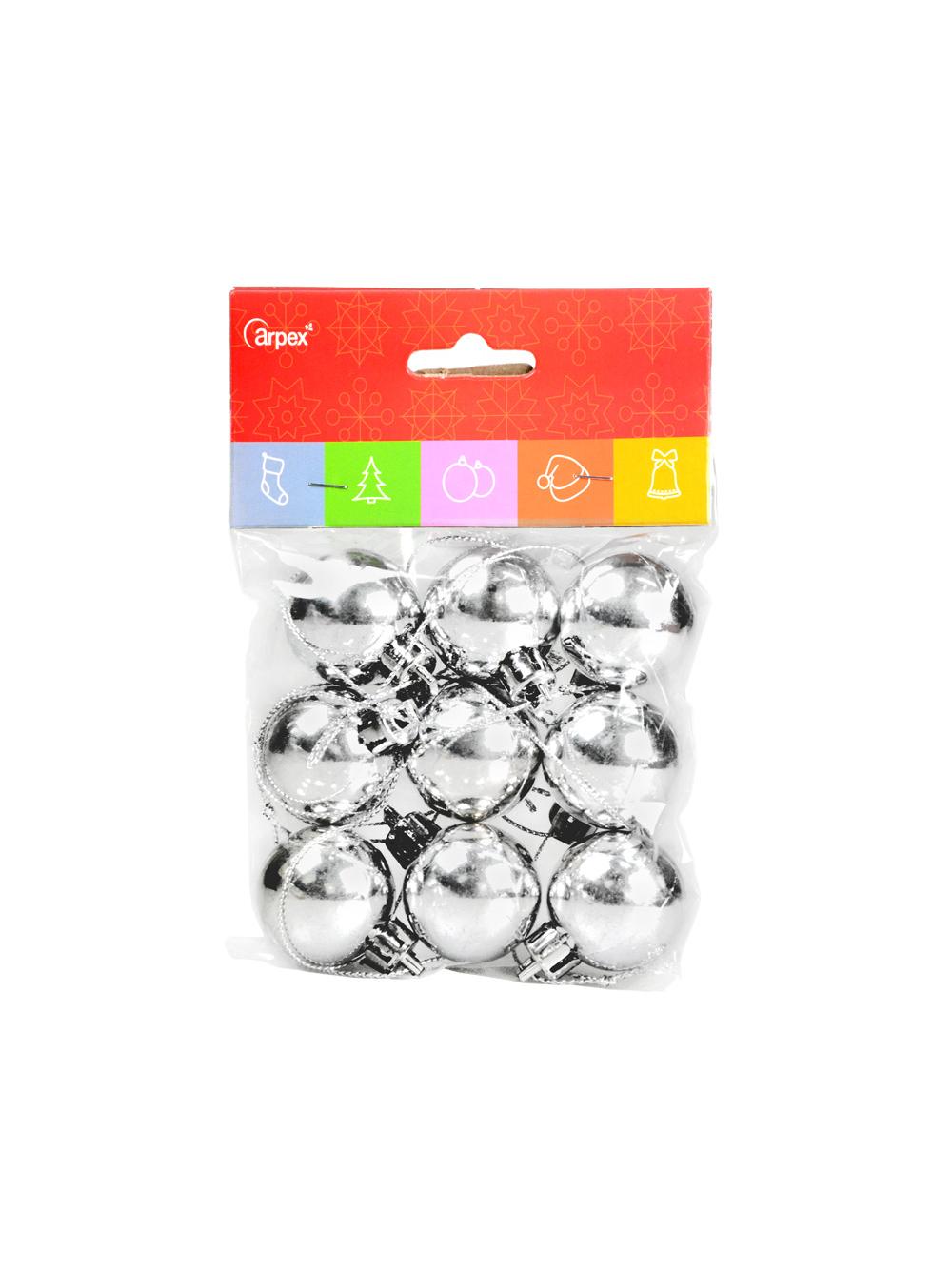 Bombki mini (9 szt.) srebrne