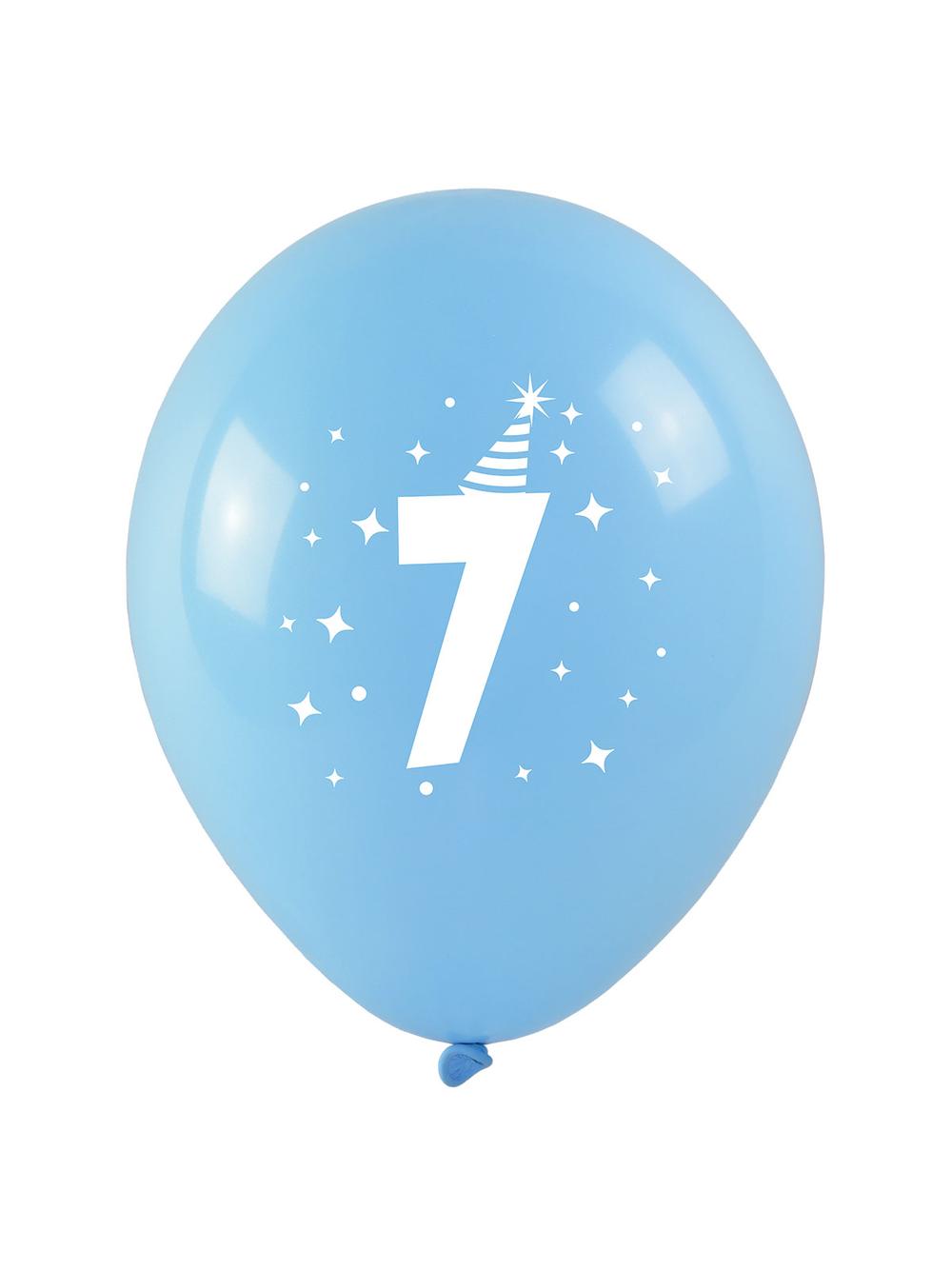 Balony z nadrukiem cyferki - 7 (3 szt.)