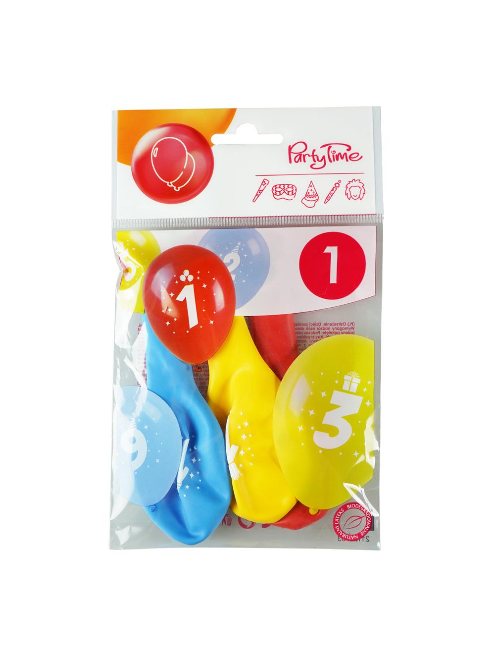 Balony z nadrukiem cyferki - 1 (3 szt.)